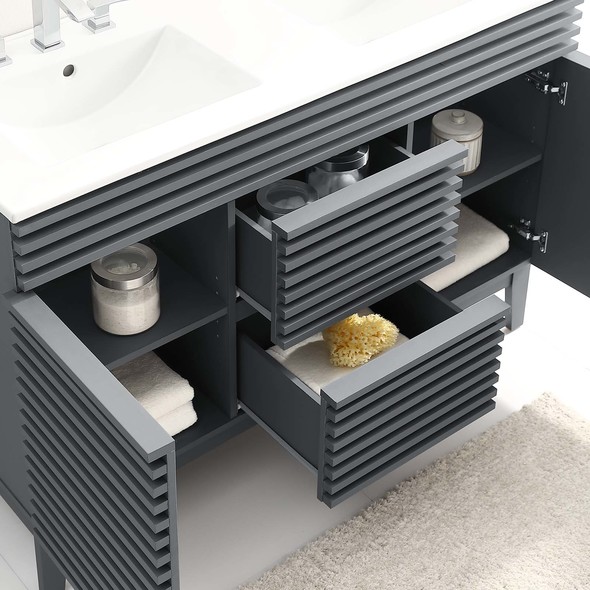 bathroom vanity ideas double sink Modway Furniture Vanities Gray White