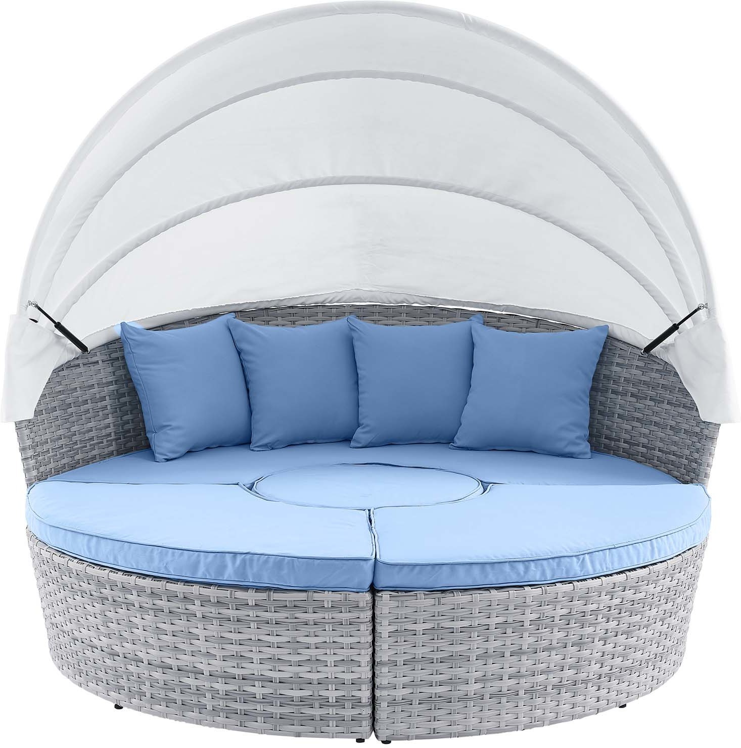 metal daybed outdoor Modway Furniture Daybeds and Lounges Light Gray Light Blue