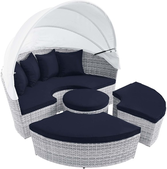 folding garden chair covers Modway Furniture Daybeds and Lounges Light Gray Navy