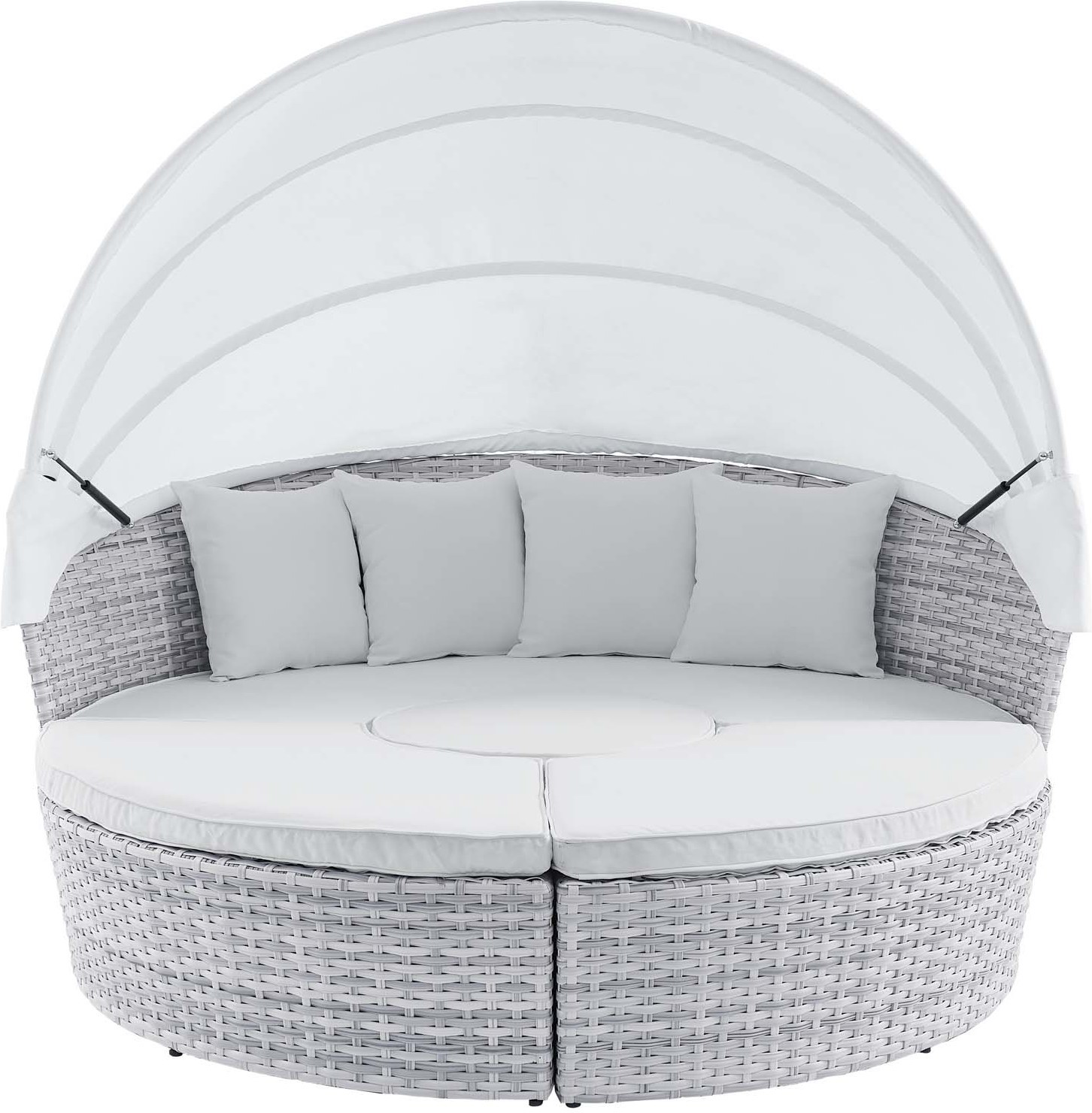 sunbrella garden furniture Modway Furniture Daybeds and Lounges Light Gray White