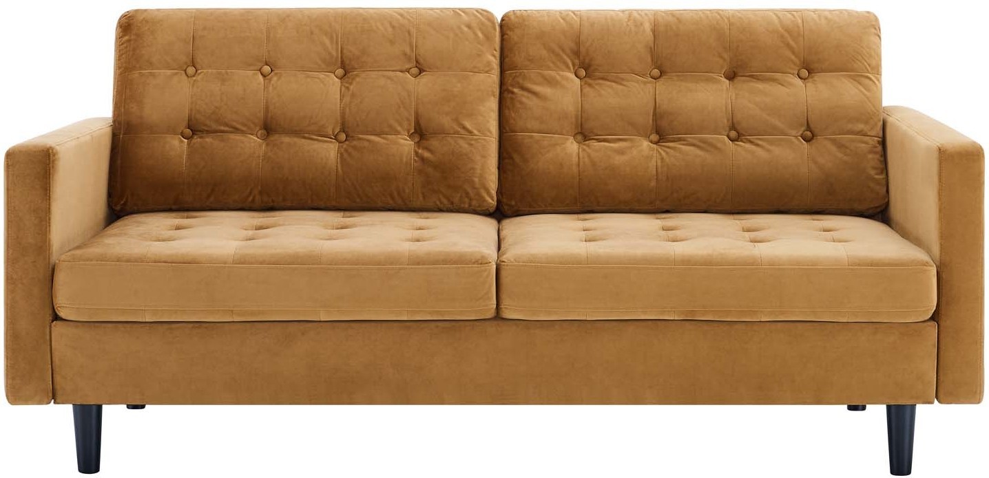 brown velvet sectional couch Modway Furniture Sofas and Armchairs Cognac