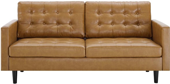 blue leather chaise sofa Modway Furniture Sofas and Armchairs Tan