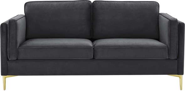 velvet leather sofa Modway Furniture Sofas and Armchairs Charcoal