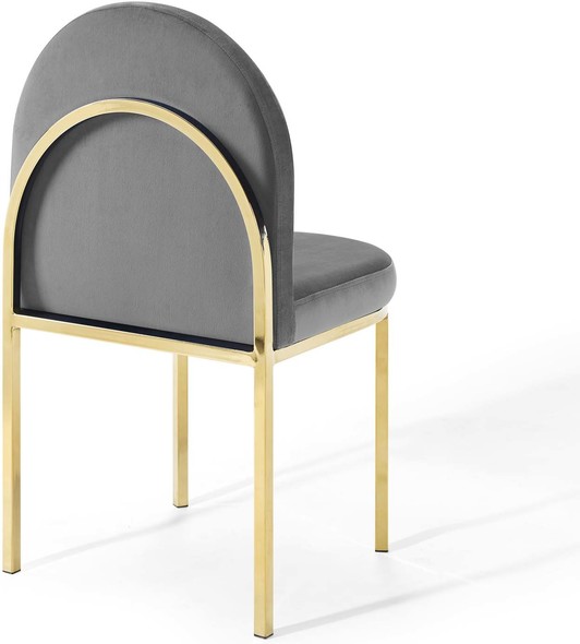 beige chair black legs Modway Furniture Dining Chairs Gold Gray