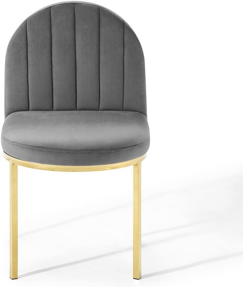 beige chair black legs Modway Furniture Dining Chairs Gold Gray