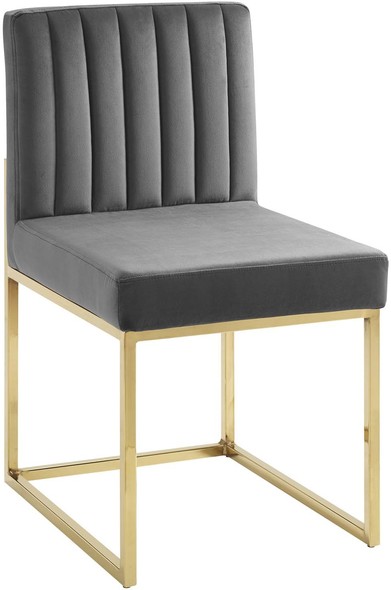 rustic side chair Modway Furniture Dining Chairs Gold Charcoal