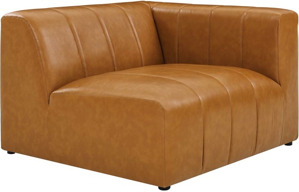 leather couch with chaise Modway Furniture Sofas and Armchairs Tan