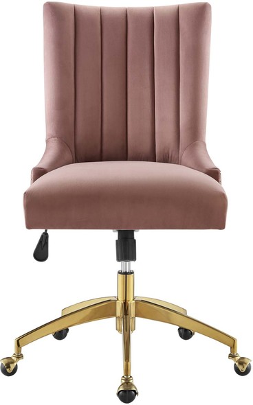 tall desk chair no wheels Modway Furniture Office Chairs Gold Dusty Rose