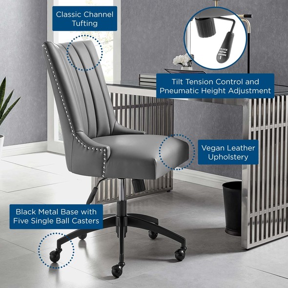 ergonomic high chair office Modway Furniture Office Chairs Black Gray