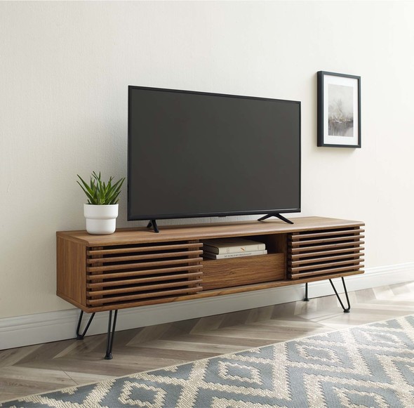 white corner tv cabinet Modway Furniture Walnut