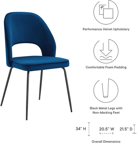 diningroom furniture Modway Furniture Dining Chairs Black Navy