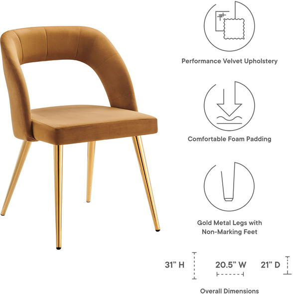 material for dining room chairs Modway Furniture Dining Chairs Gold Cognac