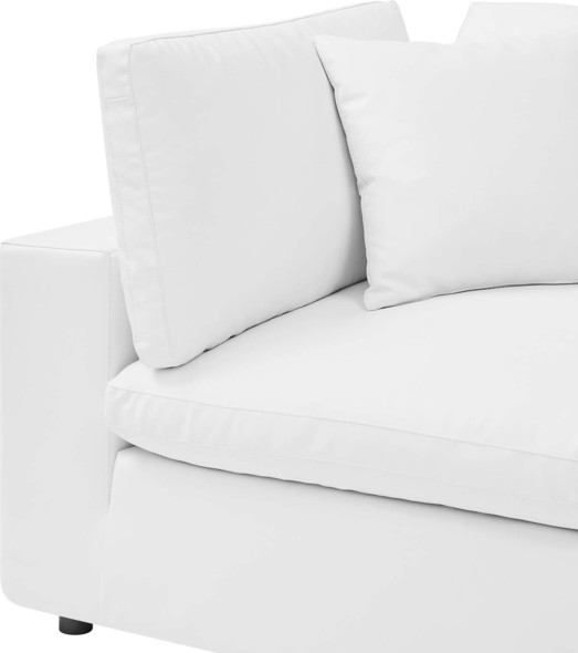 leather lounge sectional Modway Furniture Sofas and Armchairs White