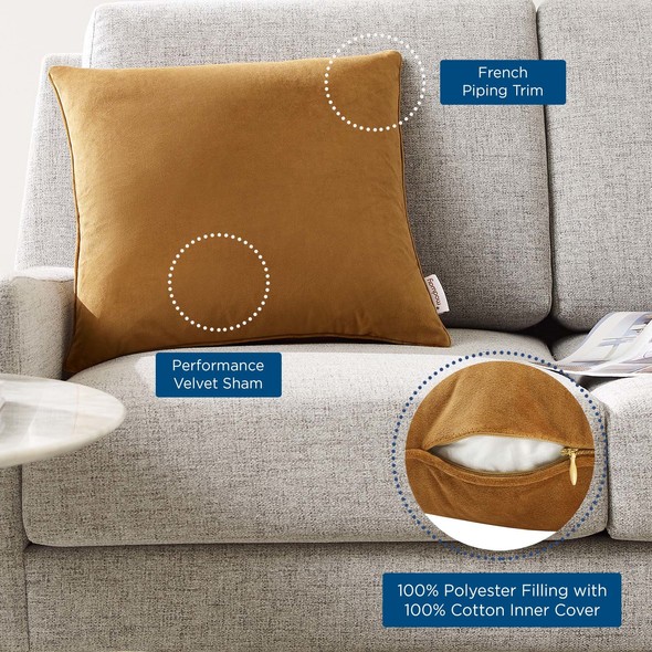 beige sofa pillows Modway Furniture Pillow Cognac