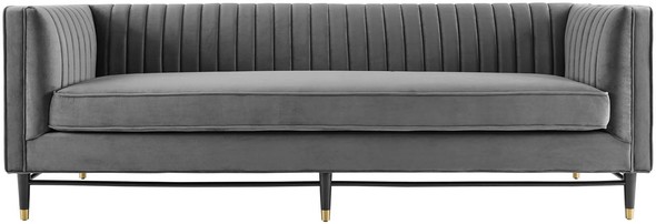 mid century modern loveseat leather Modway Furniture Sofas and Armchairs Gray
