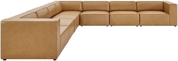 leather sectional left facing Modway Furniture Sofas and Armchairs Tan