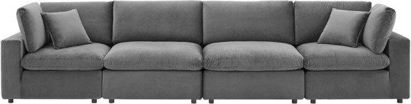 couch with chaise and storage Modway Furniture Sofas and Armchairs Gray
