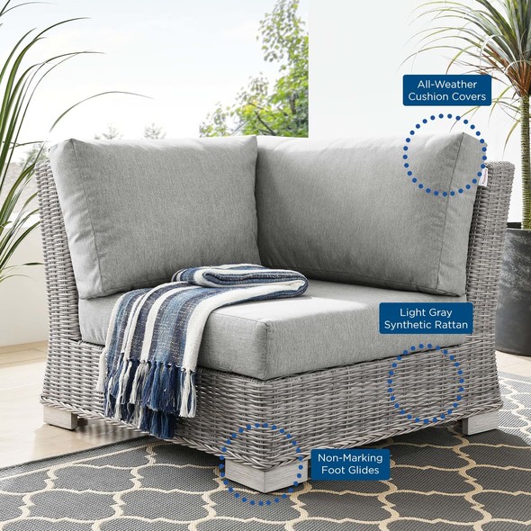 outdoor modular seating Modway Furniture Sofa Sectionals Light Gray Gray