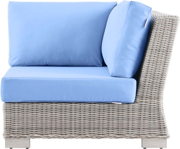 aluminum yard furniture Modway Furniture Sofa Sectionals Light Gray Light Blue