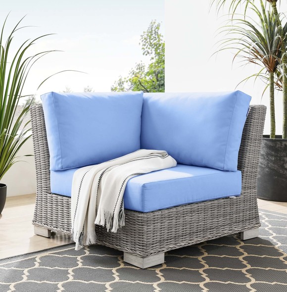 aluminum yard furniture Modway Furniture Sofa Sectionals Light Gray Light Blue