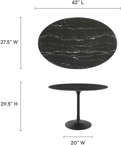 marble dining table set Modway Furniture Bar and Dining Tables Black Black
