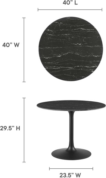 best round dining table and chairs Modway Furniture Bar and Dining Tables Black Black