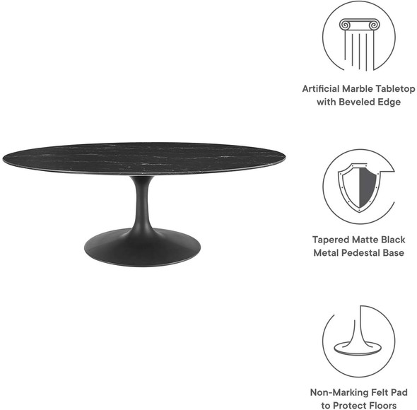 occasional coffee table Modway Furniture Tables Black Black