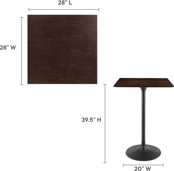 black high table Modway Furniture Bar and Dining Tables Black Cherry Walnut