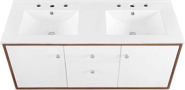 60 double vanity Modway Furniture Vanities Walnut White