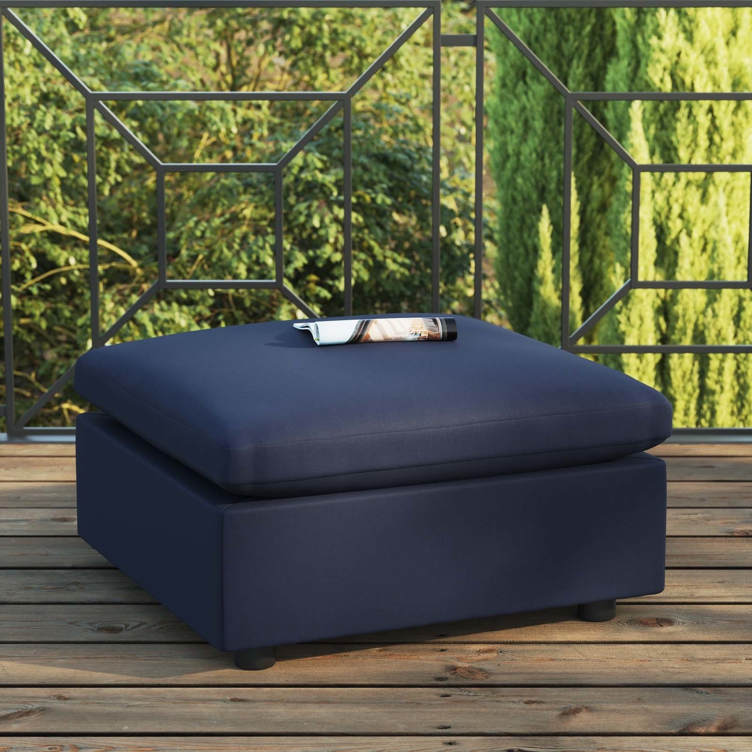 red bench ottoman Modway Furniture Sofa Sectionals Navy