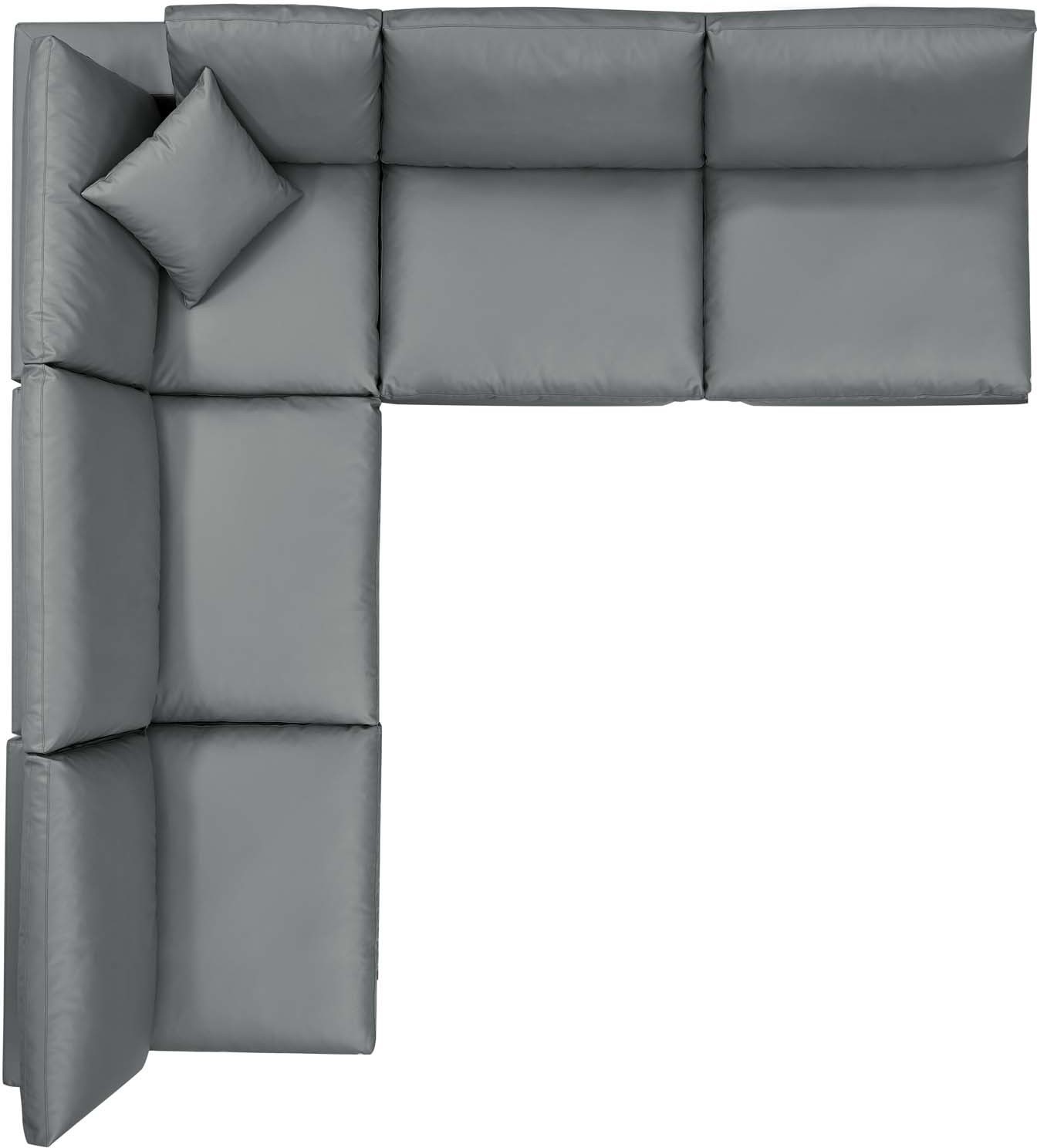 black velvet sectional couch Modway Furniture Sofas and Armchairs Gray