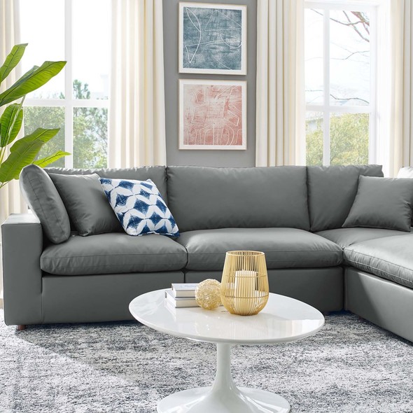 studded sectional couch Modway Furniture Sofas and Armchairs Gray