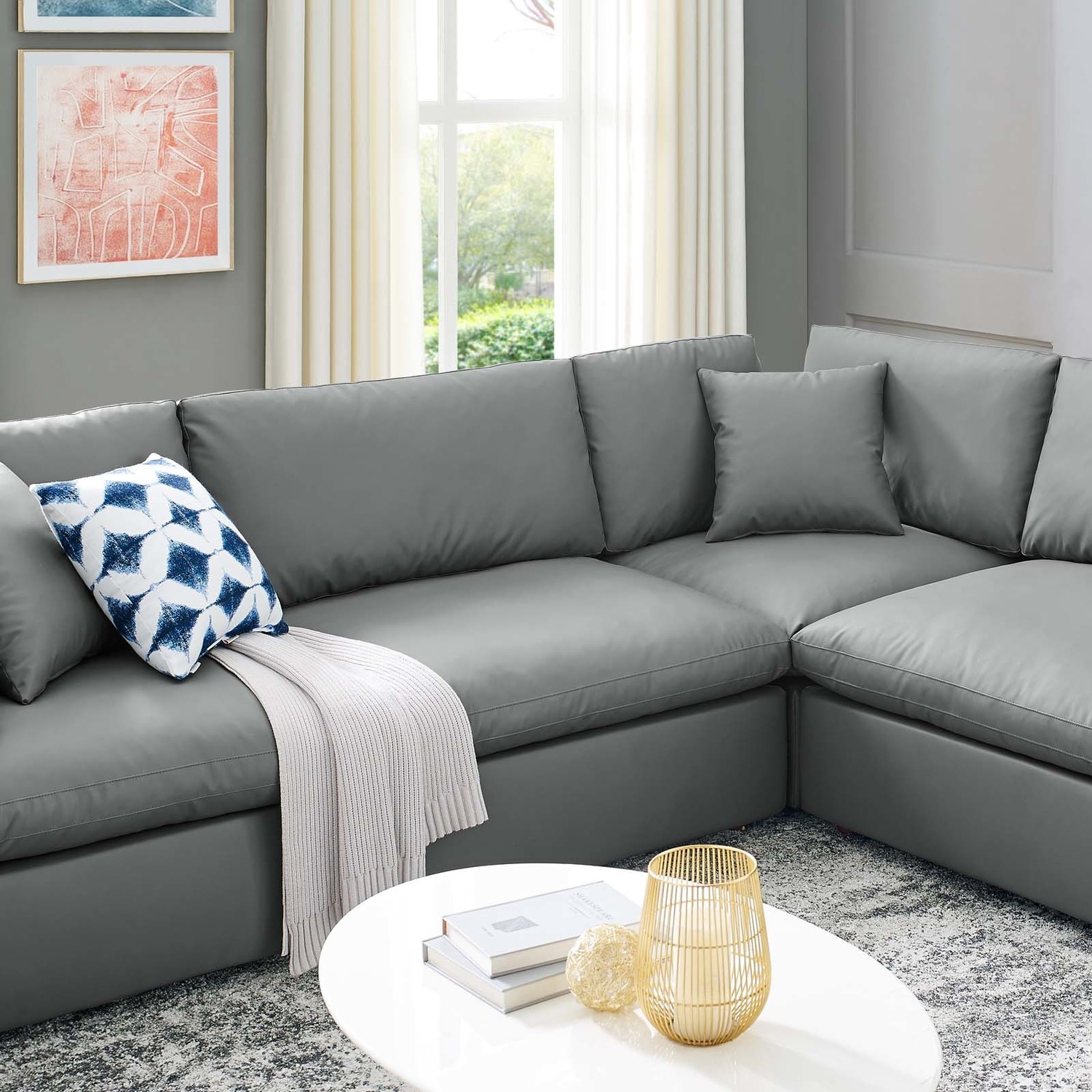 blue velvet furniture Modway Furniture Sofas and Armchairs Gray