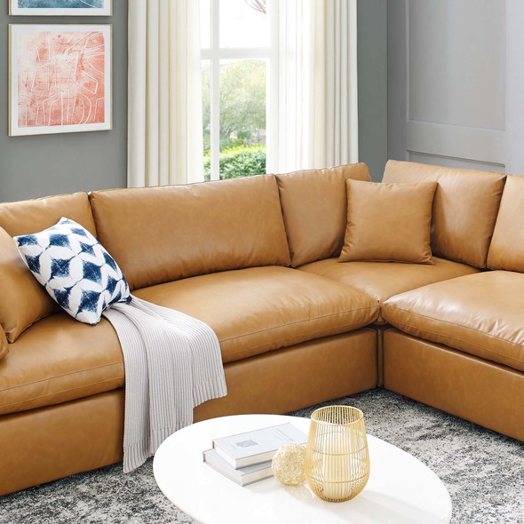 cream sectional with chaise Modway Furniture Sofas and Armchairs Tan