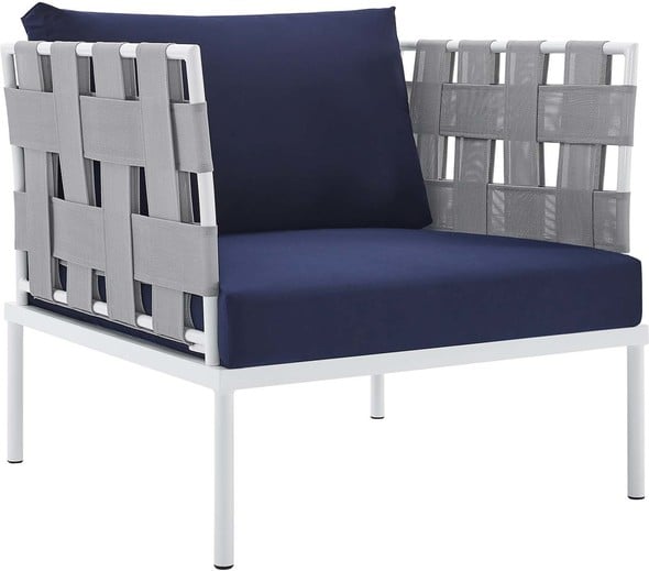 corner conversation set Modway Furniture Sofa Sectionals Gray Navy