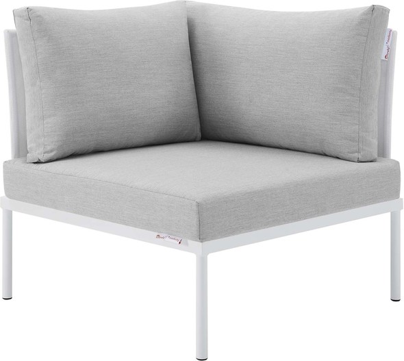 wrap around couch with chaise Modway Furniture Sofa Sectionals White Gray