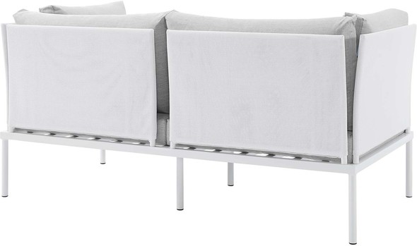 small sectional with chaise Modway Furniture Sofa Sectionals White Gray