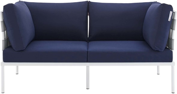 small sleeper sectional with chaise Modway Furniture Sofa Sectionals Gray Navy