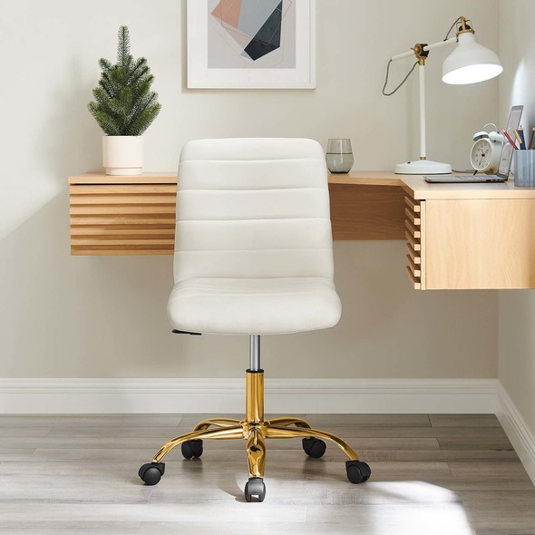 basic office chair with arms Modway Furniture Gold Ivory