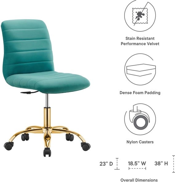 computer rolling chair price Modway Furniture Office Chairs Gold Teal