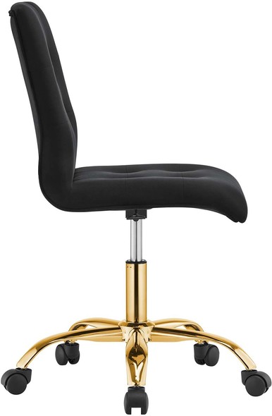 black armless desk chair Modway Furniture Gold Black