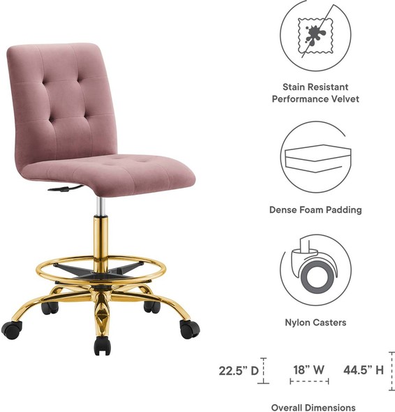 folding study chair price Modway Furniture Office Chairs Gold Dusty Rose