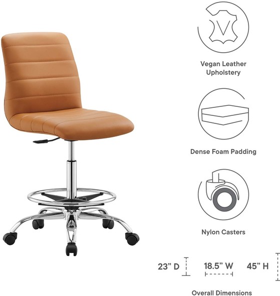 gaming chair brown Modway Furniture Office Chairs Silver Tan