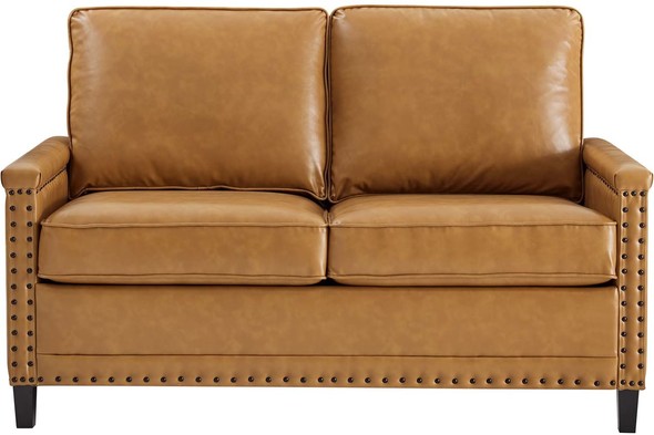 l sectional leather Modway Furniture Sofas and Armchairs Tan