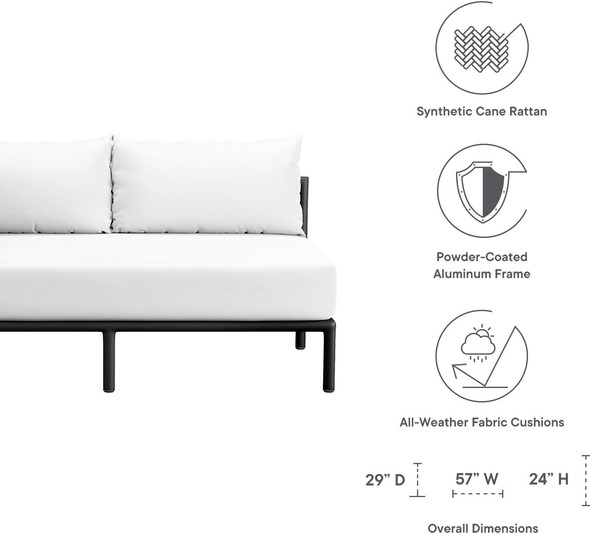 chaise lounge sectional Modway Furniture Daybeds and Lounges Ivory White