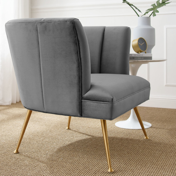 accent chair white and gold Modway Furniture Sofas and Armchairs Gray