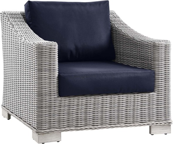 sofa and lounge chair set Modway Furniture Bar and Dining Light Gray Navy