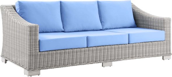 chaise for two Modway Furniture Sofa Sectionals Light Gray Light Blue