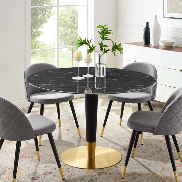 wood dining set for 6 Modway Furniture Bar and Dining Tables Gold Black