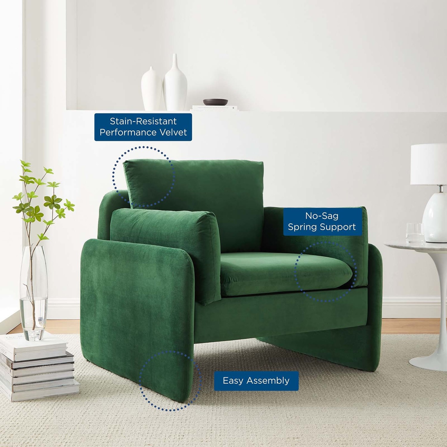 armchair lounge Modway Furniture Sofas and Armchairs Emerald